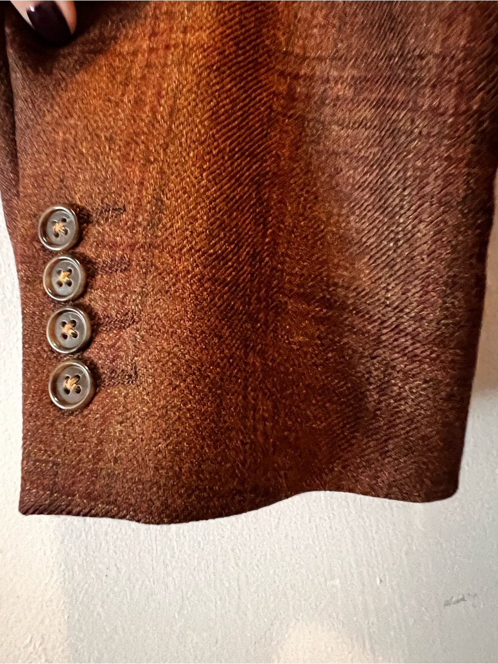 Vintage Nautica Brown Plaid Wool Blend Blazer Made in Canada Sport Coat - Picture 7 of 7